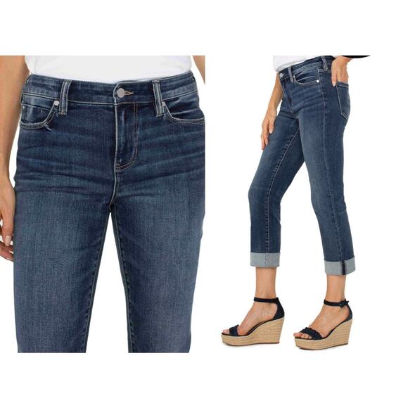 Liverpool Los Angeles Dark Wash Denim Jean Ankle Cuff Size 2/26 - Picture 2 of 11